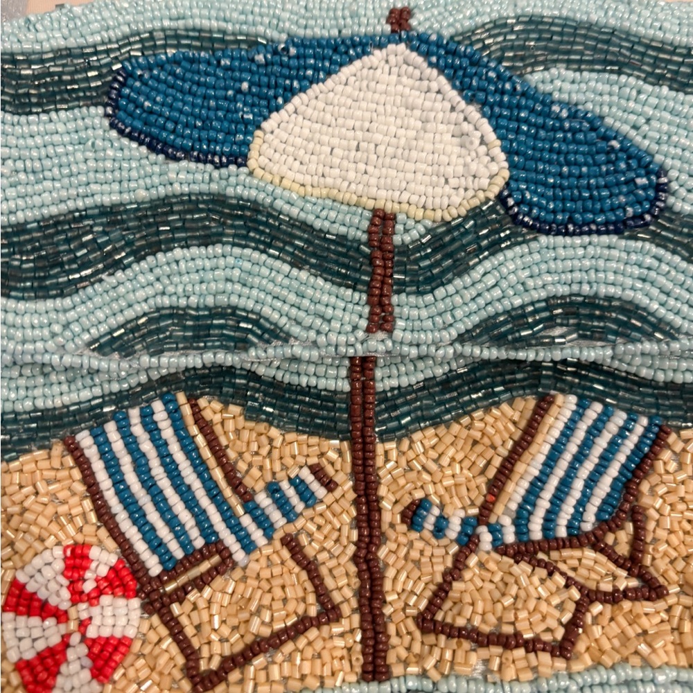 India Boutique Beaded Beach Scene Shoulder Bag